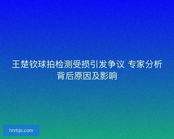 王楚钦球拍检测受损引发争议 专家分析背后原因及影响